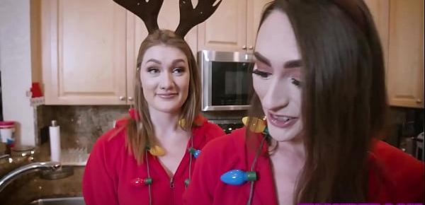  santa fucks 3 hot teen bffs before xmas after they made cookies for him